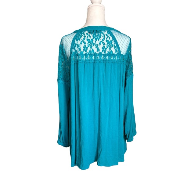 Roaman’s  Women's Plus Size Lace V-Neck Big Shirt Top Size 20W - Picture 4 of 17